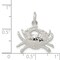 Sterling Silver Crab Charm Pendant Cancer Jewelry 17mm x 22mm